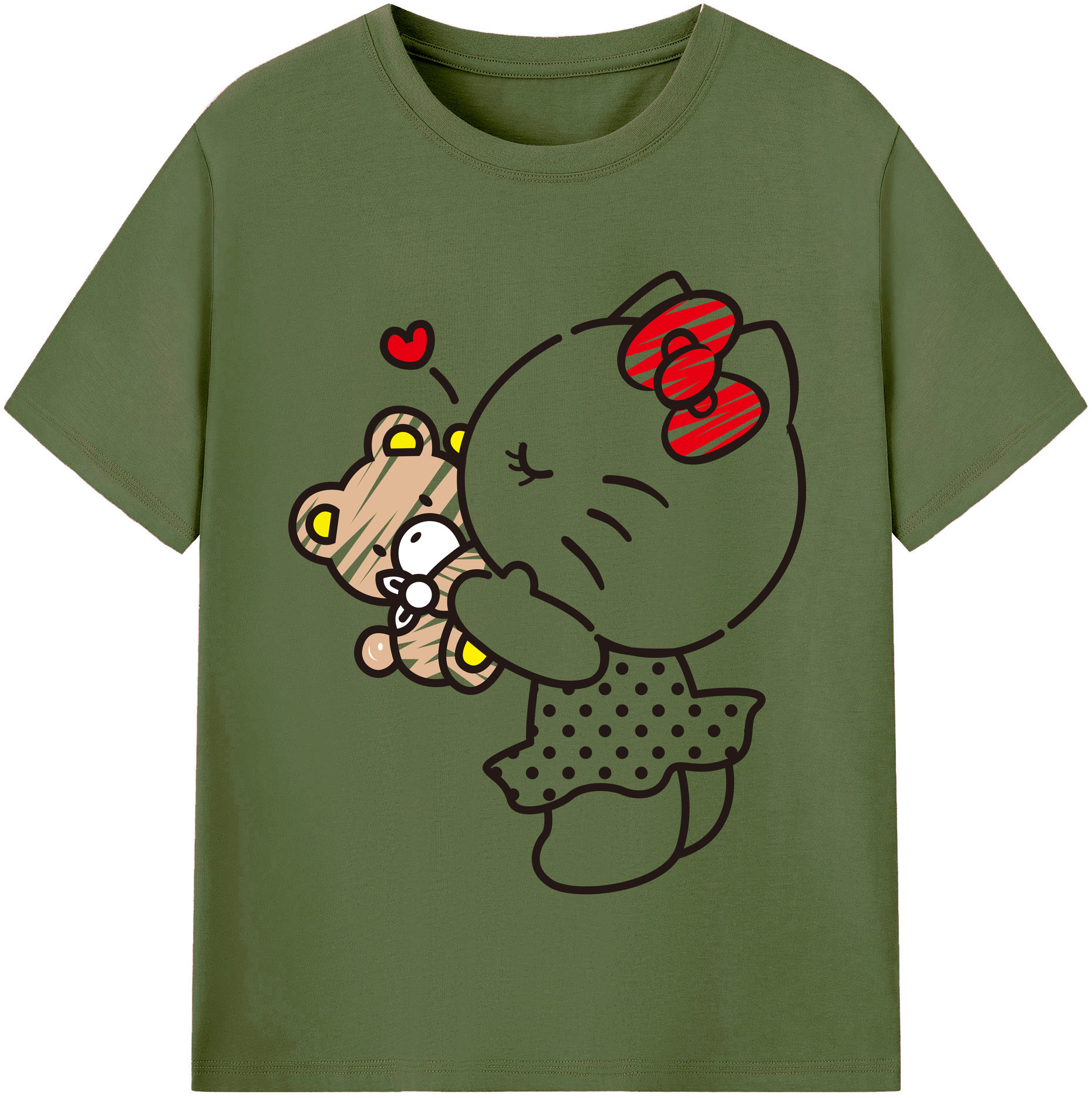 （画像用） Hello Kitty ハローキティ 綿100％半袖Tシャツ（フロントプリント）